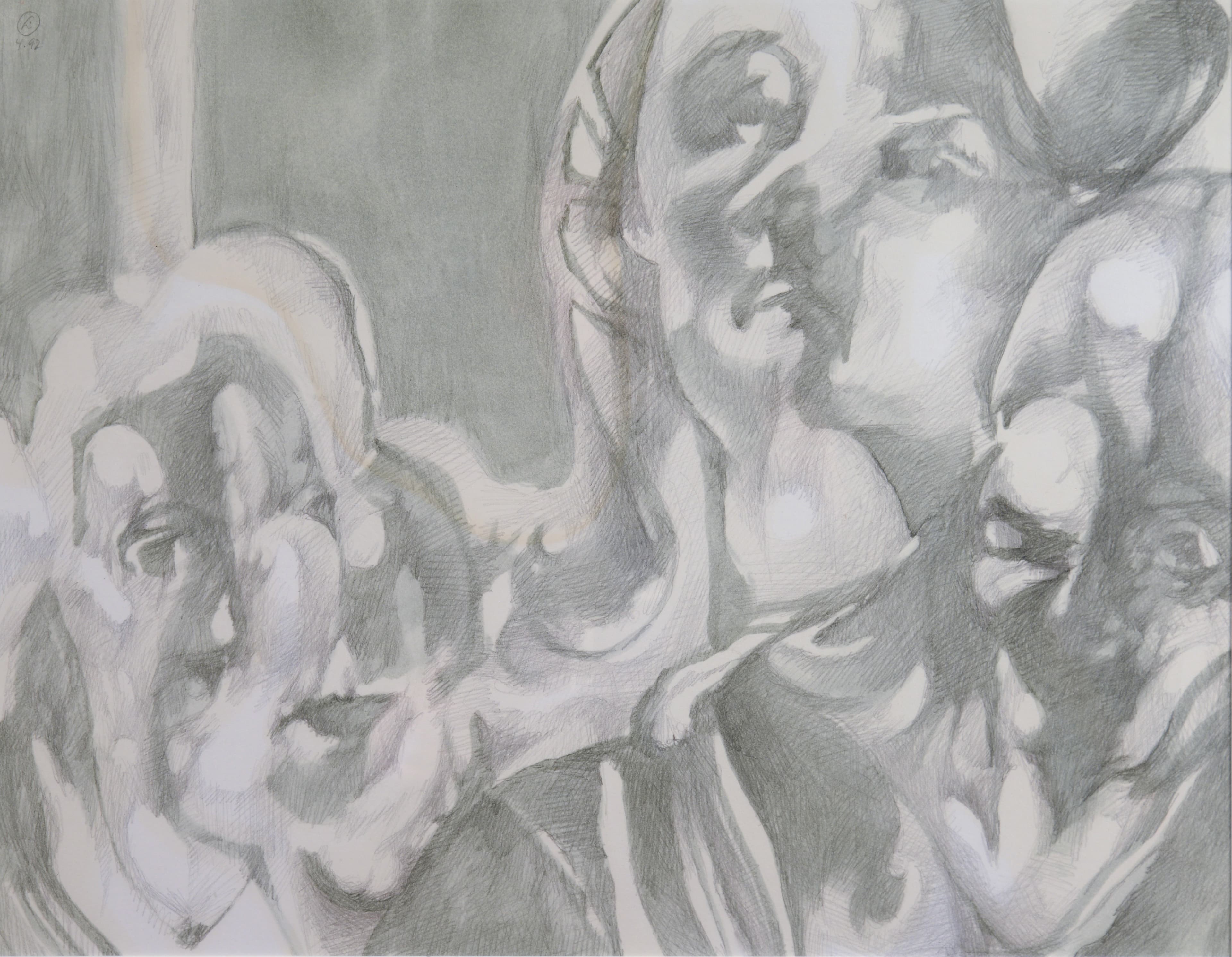 Art with the title "Multiple Faces Sketch 11".