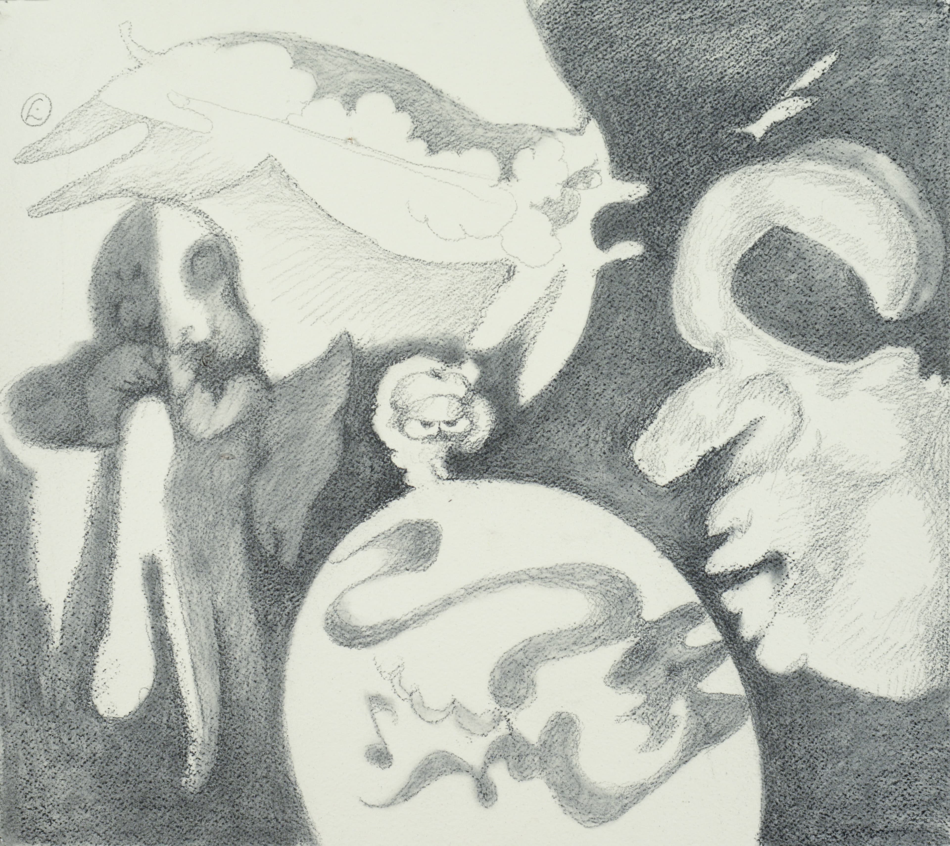 Art with the title "Study III for Flying Dog and Other Figures".