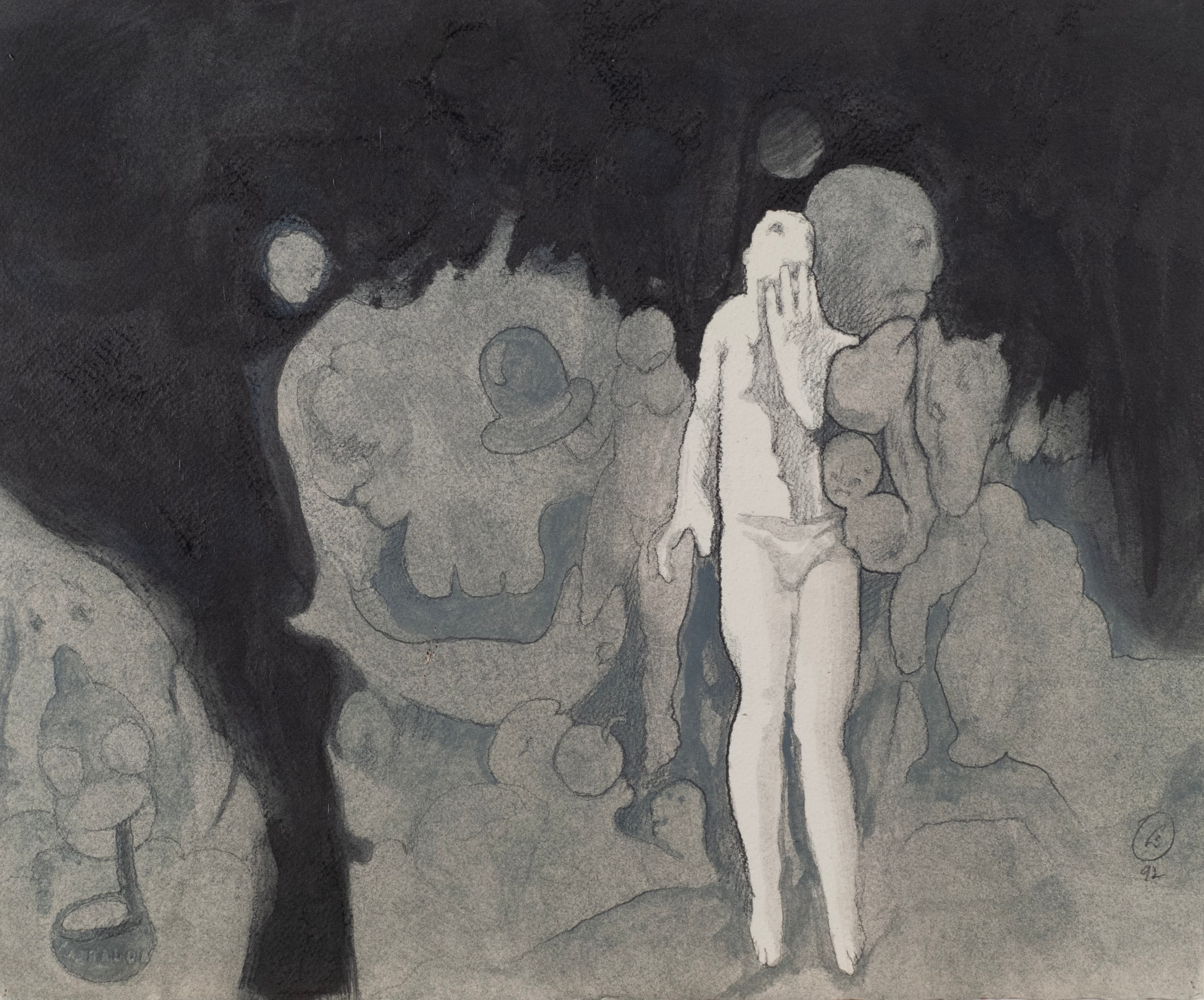 Art with the title "Fairy Tale Revisited study with Man Standing".